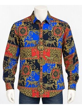ASOS Men's Large Baroque Long Sleeve Shirt Animal Print